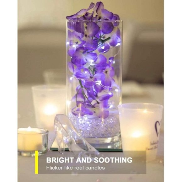 48 pack | Warm White Tea Flameless Lights Long Lasting Battery Wedding Decor - Picture 4 of 4